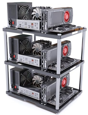 DALAIBUKESI Superimposed Black Metal Desktop Case for ATX/M-ATX Motherboards with High Airflow and Widely Body Heat Dissipation Design (Single Case(Stackable))