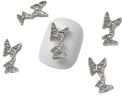 10 pezzi in lega 3D farfalla chiodo metallico farfalla diamante farfalla farfalla tipo farfalle