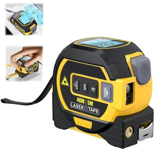 Snrtevu Almighty Ruler 3-In-1 Digital Tape Measure, 60m, Yellow, Auto Lock, Model: Snrtevu Almighty Ruler 3-In-1