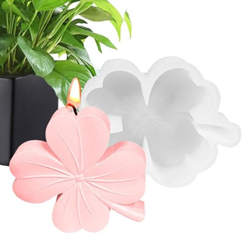 Glückskleeblatt-Silikonform, Vierblättrige Kleeblattform aus Kunstharz, Silikonform kleeblatt, Gießformen Silikon Gipsformen Zum Gießen, Silikonform Vierblättriges Für Sojawachs Kerzen, Seife, Gips