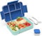 PDBEST Bento Lunch Box,1330ml Bento Lunch Box for Adults with 6 Compartments, Cutlery Set, Leak Proof Snack Box for Boys Girls School Kindergarten Office,Blue