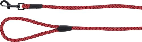 Hundeleine – Führleine – 3m x 10mm – Flamingo Eros Rot – Nylon – Beschläge matt schwarz