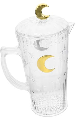 Mobestech Bouilloire Domestique Pichet En Plastique Avec Couvercle Pichet Décoratif De Café Vintage Grand Carafe à Eau Avec Couvercle L'animal De Compagnie Transparent