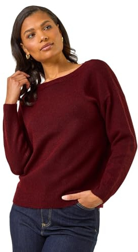 Roman Originals Ribbon Bow Tie Back Jumper for Women UK - Ladies Everyday Autumn Winter Round Neckline Comfy Soft Evening Vacation Work Party Night Out