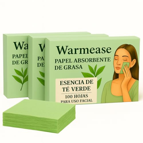 Lot de 300 Papiers Matifiants Visage - Papier buvard Thé Vert Anti-Sébum