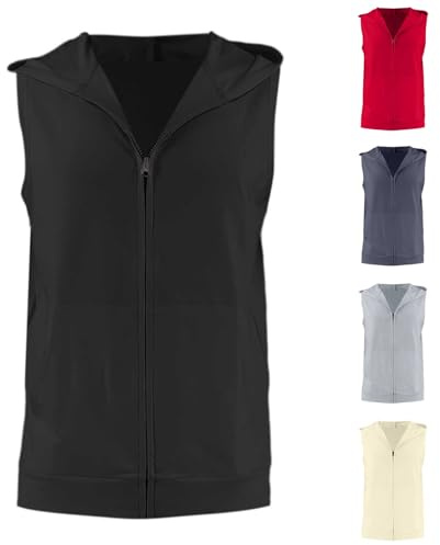 Chaleco de equitación para mujer, sudadera con cremallera, sin mangas, chaqueta ligera para el tiempo libre, con capucha, cierre de cremallera, chaleco fino con bolsillos, informal, sudadera deportiva