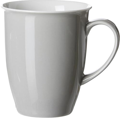 Ritzenhoff & Breker Doppio Kaffeebecher, 320 ml, Grauer Henkelbecher aus Porzellan, Mix & Match Geschirr, Grau