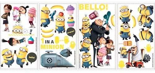 Joy Toy 20802 Wandtattoos Minions 4 Blätter mit 31 Elementenn