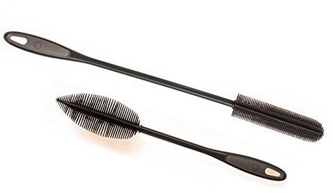 Kochblume Flaschenbürste 36cm & Flaschenbürste Slim 2er Set | Premium-Silikon | Hitzbeständig | Spülmaschinenfest | Von schmalen Öffnungen bis zu Thermoskannen & Karaffen | Farbe: anthrazit
