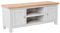 Farrow Grey 120cm Large TV Unit for Living Room | Roseland Furniture Fully Assembled Painted Solid Wooden Television Cabinet Stand Oak Top | Suitable for TVs up to 54 inches