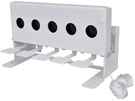Festnight 5-Loch Biathlon Anlage Knockdown-Ziel mit Reset-Schnur 26,5 x 13,5 x 16 cm