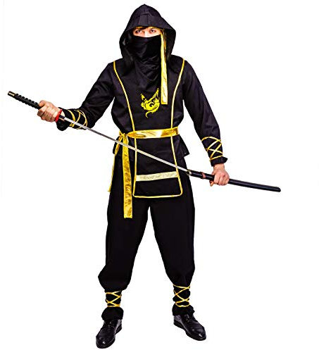 SEA HARE Costume Ninja Noir pour Homme Adulte