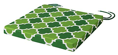SOFTILLO Patio Chair Cushion with Seat Ties - Indoor and Outdoor Furniture Seating - Water-Resistant Polyester - Kitchen Dining, Lawn & Garden - 40x40x4cm - Marocco Green