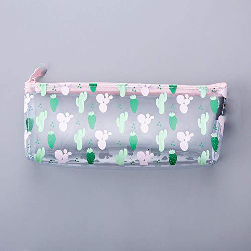 1Pcs Kawaii Mäppchen Kaktus Transparent Geschenk Schule-Bleistift-Kasten Pencilcase Bleistift-Beutel-Schulbedarf Stationery, fenlvxianrenzhang