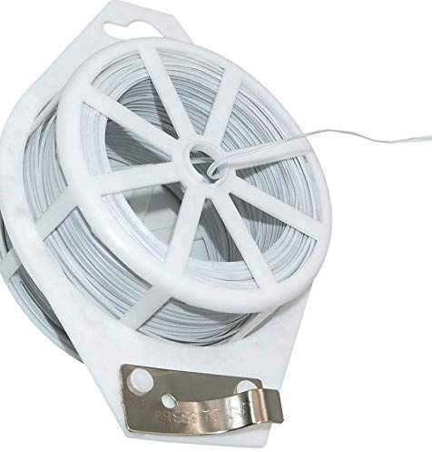 TOOLSTAR Lien de jardin en plastique avec distributeur et cutter pour jardinage, maison, bureau (blanc, 30 m)