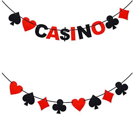 Happyyami 2 Stück Banner Poker Spiel Banner Party Dekoration Favors Las, Vegas, Thema Party Zubehör 2