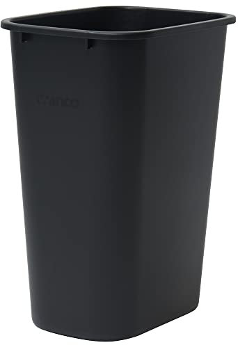 Winco PWR-41K Waste Basket, 10 Gallon, Black