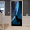 A.Monamour Türtapete Selbstklebend Türfolie Türposter 3D Wolf Heult Um Mond Sternen Himmel Weltraum Planet Galaxie Zu Runden Vinyl Folie Türdeko Tapete Wandbild Türaufkleber Türtattoo 77 x 200 cm