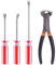 Glarks Juego de 4 extractores de uñas, incluye alicates de corte de extremo de 7 pulgadas, punta en U flexible de 4 pulgadas y extractor de tachuelas de punta en V, elevador de tachuelas de punta en U