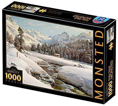 D-TOYS 77660 Puzzle 1000 pcs Peder MØRK MØNSTED_Winter Landscape in Switzerland Near Engadin, Multicolored