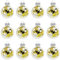 Uposao 12 Stück Kunststoff Weihnachtskugeln,Christbaumkugeln Set Weihnachtsbaumschmuck Weihnachtsbaum Bälle Dekorationen Weihnachtsbaum Deko zum Aufhängen für Hochzeit Weihnachten ∅6mm,Gelb