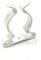 2 x Terry Tool Clips White Plastic Coated Spring Steel Grips Dia. 19MM