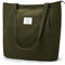 KALIDI Wasserdicht Cord Tasche mit Reißverschluss,Tote Bag Damen Groß Shopper Handtasche Große Kapazität Umhängetasche für Arbeit Büro Reisen Einkaufen Schule und Alltag,Grün