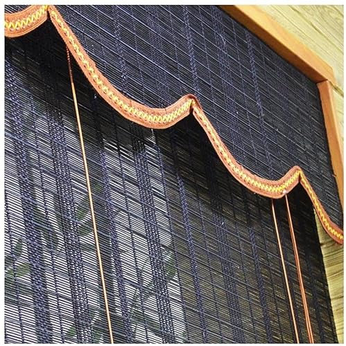 LIJINBO Natur Bambus Rolle Rollo,Bambusfenster Sonnenschirme, Lichtfilter Rollos, Hängende Raumteiler for Homestay Tee Room Study Decoration, 44 Größen (Color : Natural, Size : 0.6x1.1m)