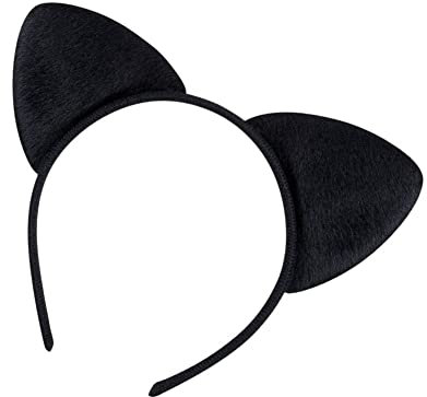 KOMUNJ Fascia per capelli con orecchie di gatto, per ragazze e donne, per feste in costume, 1 pezzo