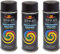 VE-INDUSTRIES Lackspray nach RAL 3er Sparpack Spraydose 400ml Buntlack für Holz, Metall (9011 Graphitschwarz Matt)