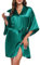 Wikoan Accappatoi e Vestaglie da Donna Elegante,Kimono Donna/Camicie da Notte per Donna/vestaglia donna corta,Verde,XXL
