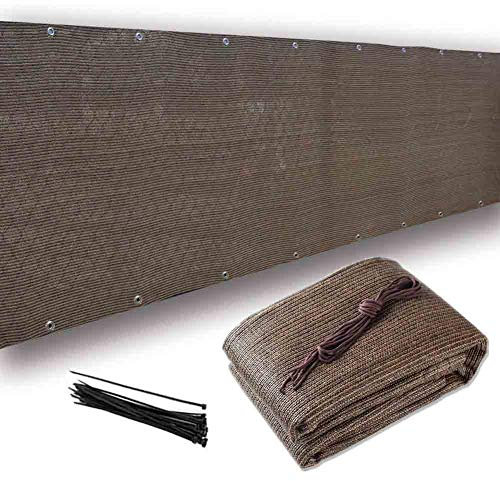 IBOWZ Brise Vue pour Balcon Filet de Protection de la Vie privée pour Pare-Brise extérieur avec Corde d'installation/Attache Jardin/site/allée/Enceinte,56 Tailles (Couleur : Marron,Taille : 1,2 x