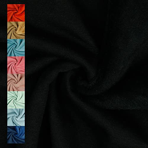 VmG-Store Polar Fleece Stoff Meterware Alpenfleece 21 Farben Fleecestoff zum Nähen mit Antipilling 150cm Breite (001 I Schwarz)