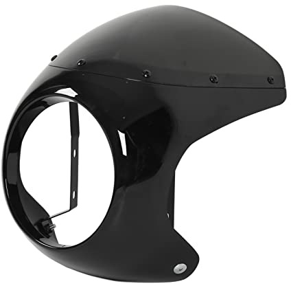Motorcycle Headlight Fairing, Universal Fit 7 Inch Glossy Black Aging Resistant, Headlight Cover for Daily Commuting and Vintage Bike Builds