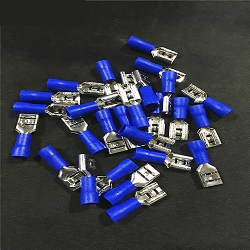 YANHAO FDD2-250 Weibliche Isolierte Elektrische Crimp Terminal for 1,5-2,5mm2 Anschlüsse Kabel Draht Stecker 100PCS/Pack FDD2.5-250 FDD (Color : Blue)