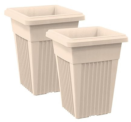 simpa Sovereign Pillar Upright Planters 40cm TAUPE - Set of 2