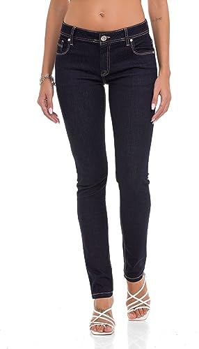 Cipo & Baxx Damen Jeanshose – Denim Jeans mit Stylischen Details, High-Waist & Modernem Look – Trendige Fashion Jeans