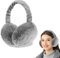mizikuu Winter Ohrenwärmer Damen, Ohrenschützer Warme Faltbare Earmuffs Einstellbare Ohrabdeckungen Plüsch Ohrenmuscheln Kälteschutz Winterzubehör für Frauen Mädchen Grau