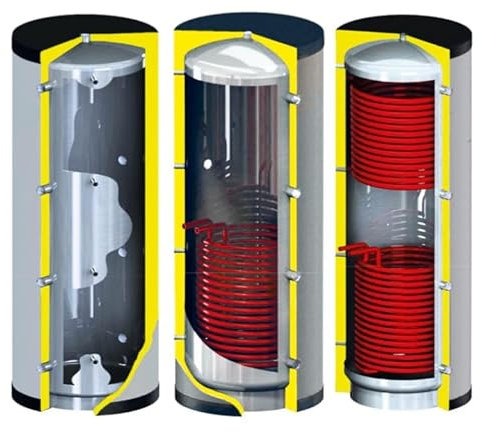ROBIN WOOD- Pufferspeicher Heizung [600, 800, 1000 Liter] [mit einem, zwei oder ohne Wärmetauscher] Heizungspufferspeicher Heizungswasser (800 Liter, 2x Wärmetauscher)