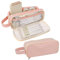 Lvjkes Federpenal, Federmäppchen mit 5 Fächern für Mädchen und Jungen, wasserdicht, ästhetisch, großer Schreibwaren-Organizer für Kinder, Damen, Herren, Teenager, Studenten, Rosa, 21 x 7 x 8 cm