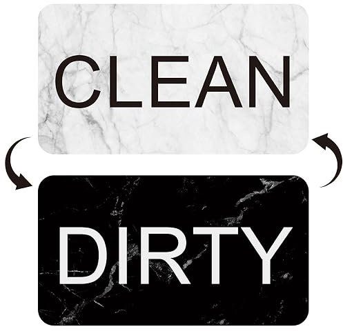 INF Magnet für Geschirrspüler CLEAN/DIRTY Wendeschild Weiß/Schwarz Spülmaschinenmagnet Indicator Geschirrspüler Küchenzubehör Kitchen Gadgets