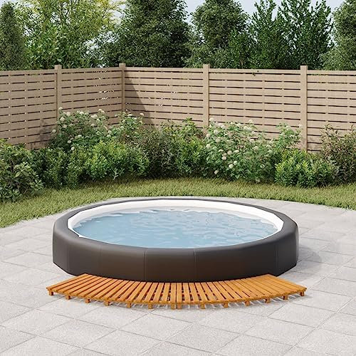 AUUIJKJF Lot de 2 marches en bois d'acacia massif pour piscine et spa