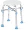 OasisSpace Heavy Duty Small Shower Chair, 227 kg Capacity, Adjustable Height 34 cm, Anti-Slip Round Shower Stool, White Aluminium