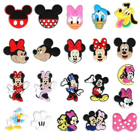 XiXiRan Schuh Charms, 21 Stück Schuhanstecker, Schuh Pins, Schuh Dekoration Mickey Minnie, Shoe Charms Anime, für Bands Bracelet, Mädchen und Jungen, Geschenke Dekoration
