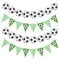 4 Stück Fußball Deko Banner, Fußball Girlande, Fussball Deko Geburtstag Banner, Fussball Party Deko Wimpelkette, Fussball Geburtstag Deko Wimpel für Fußball-Fans, Fußball Thema Party Supplies