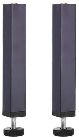 sourcing map Lot de 2 pieds de support centraux réglables en hauteur, pieds de support en métal de 20,3 cm, lattes de support de lit pour canapé, commode, table, meubles, gris