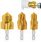 WSOOX Stufenbohrer für Rohrverbindung, PPR-Stufenbohrer-Set, Rohrbördelbohrer, 20/25/32 mm, 3 Stück