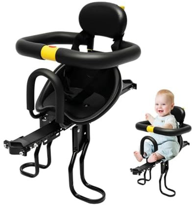 HOARLICN Kindersitze Fahrrad, Fahrrad Sicherheits Kindersitz Baby Fahrradsitz Vorne Mit Handlauf Bis Zu 30kg Fahrrad Sicherheits-Kindersitz Mit Höhenverstellbare Pedale Für Elektroroller, Mountainbike