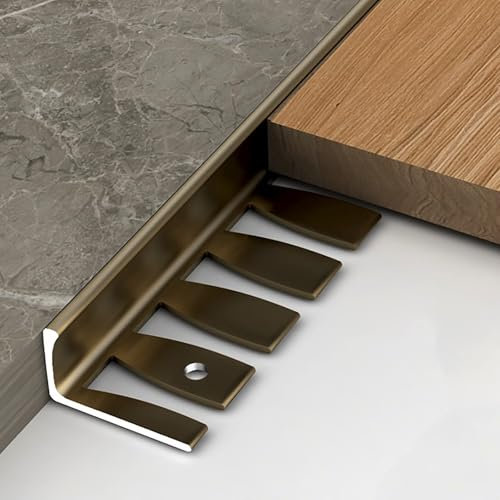 Raouoae Profilé De Protection De Bord Pliable en Aluminium L, 135cm (Lot De 2) pour Carrelage De Cuisine Et Mural - Finition Anodisée, Idéal pour Rénovation Et DIY(Champagne,H:12.5MM)