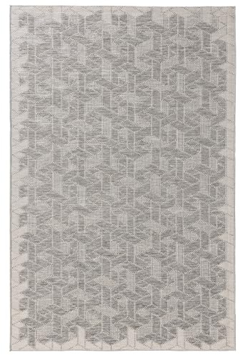 benuta Nest Teppich Bronco - Grau 80x150 cm - Kunstfaser - Outdoor geeignet - Rechteckig & im Style: Geometrisch, Minimalistisch - Pflegeleicht für Wohnzimmer Schlafzimmer